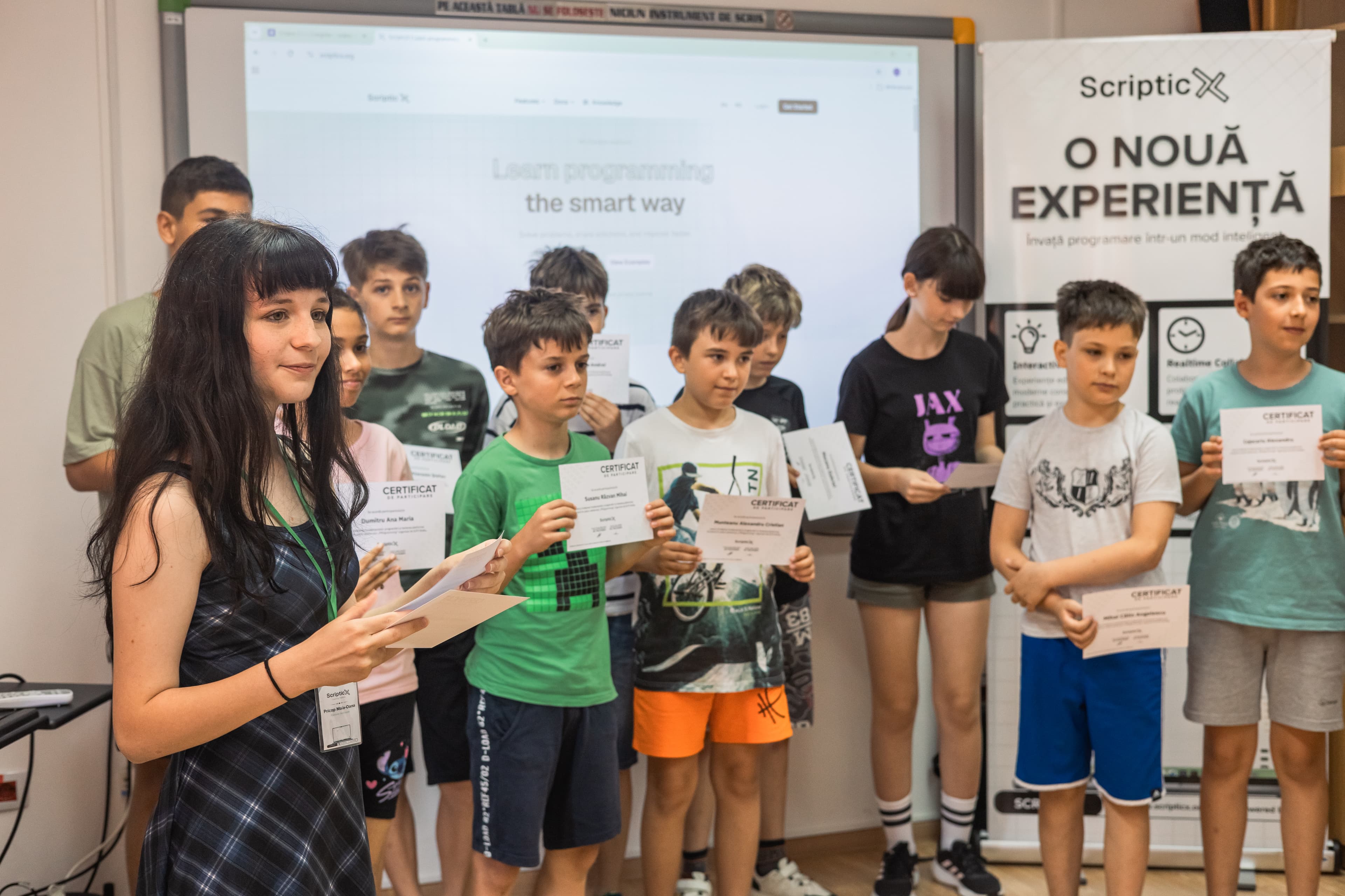 ScripticX workshop participants receiving certificates
