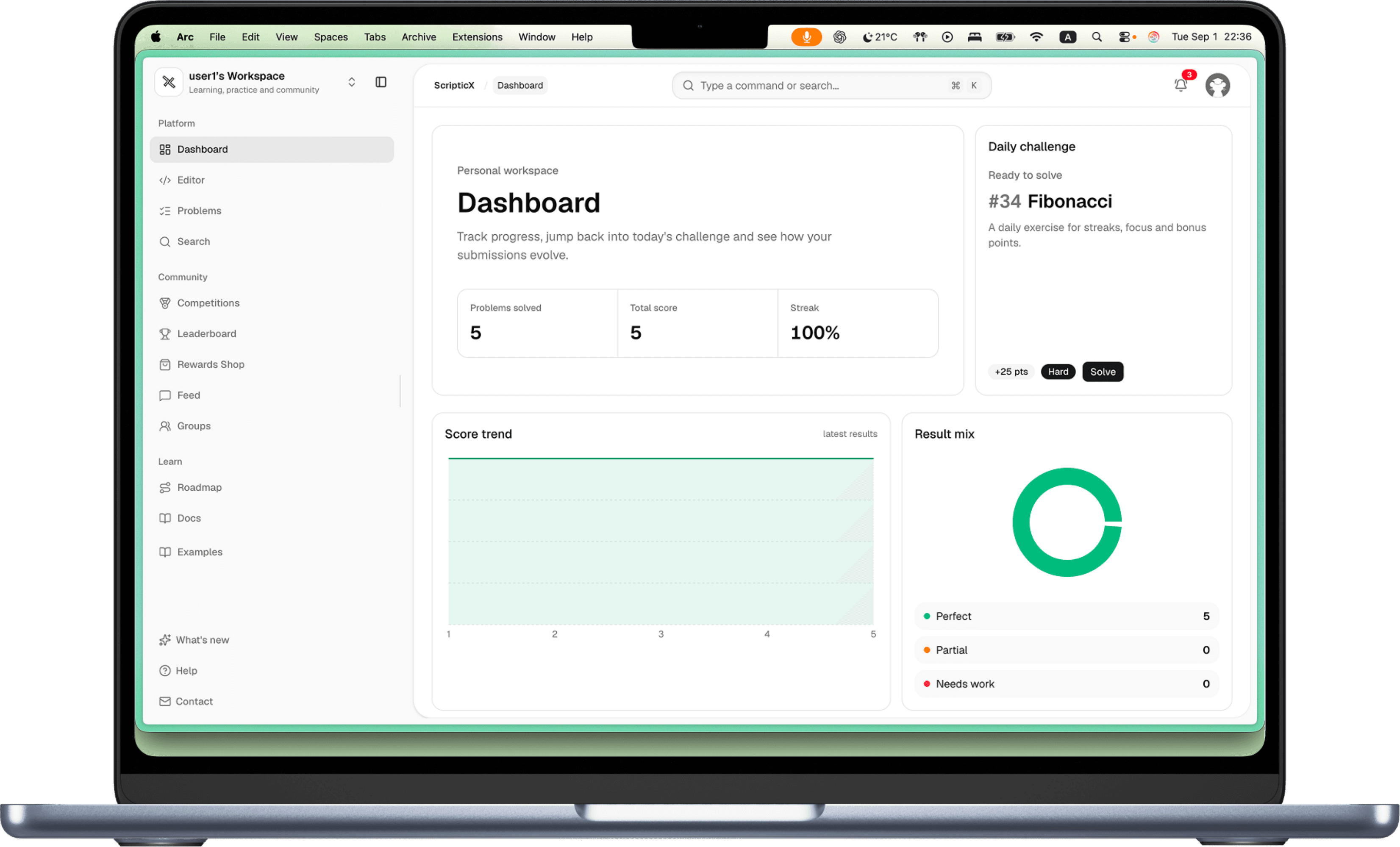 ScripticX Platform interface