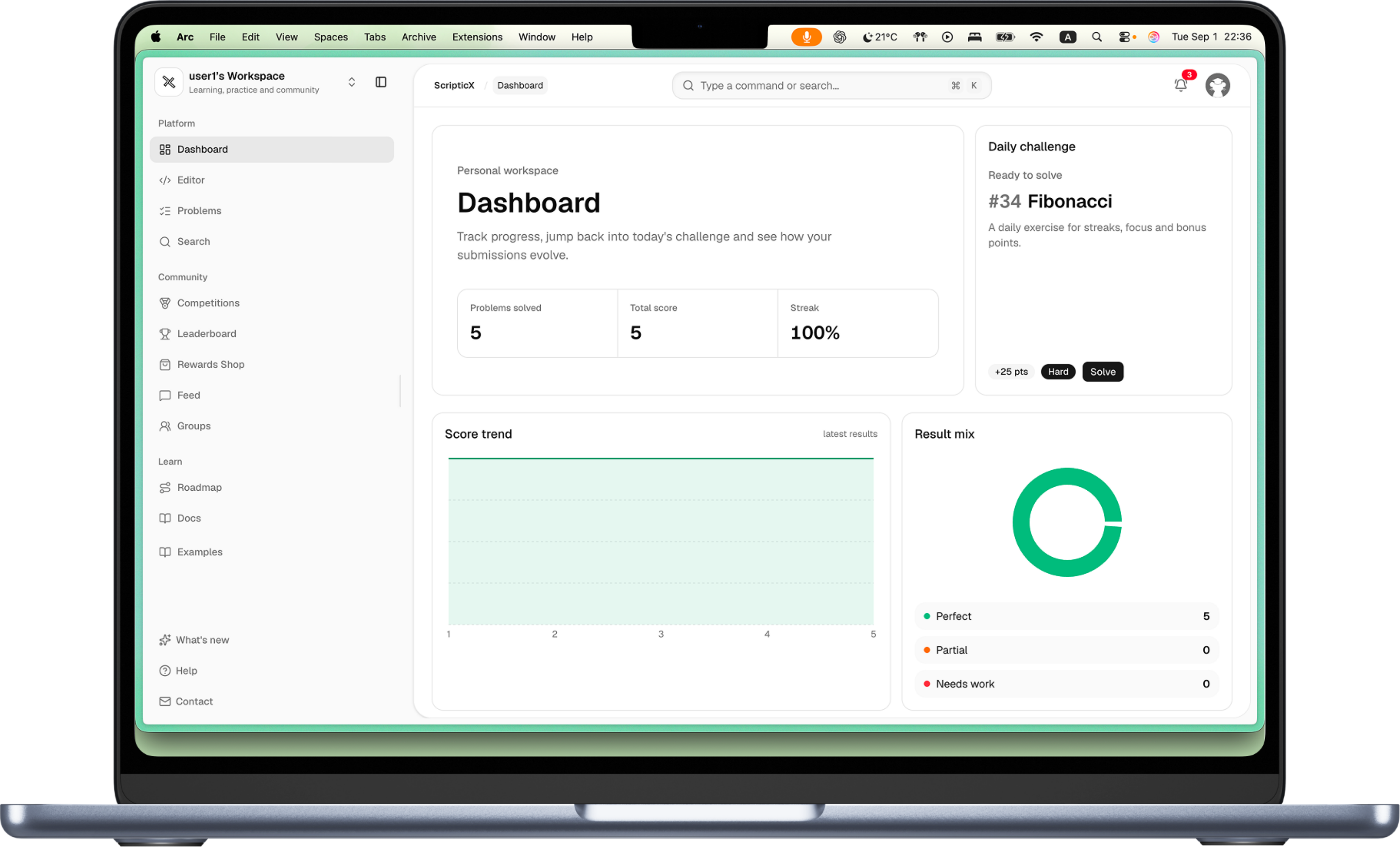 The ScripticX learning workspace